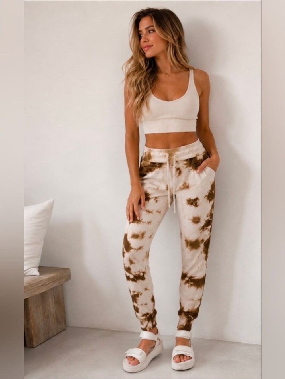 Lululemon Warm Down Joggers Brown Tie-Dye Jogger Pants